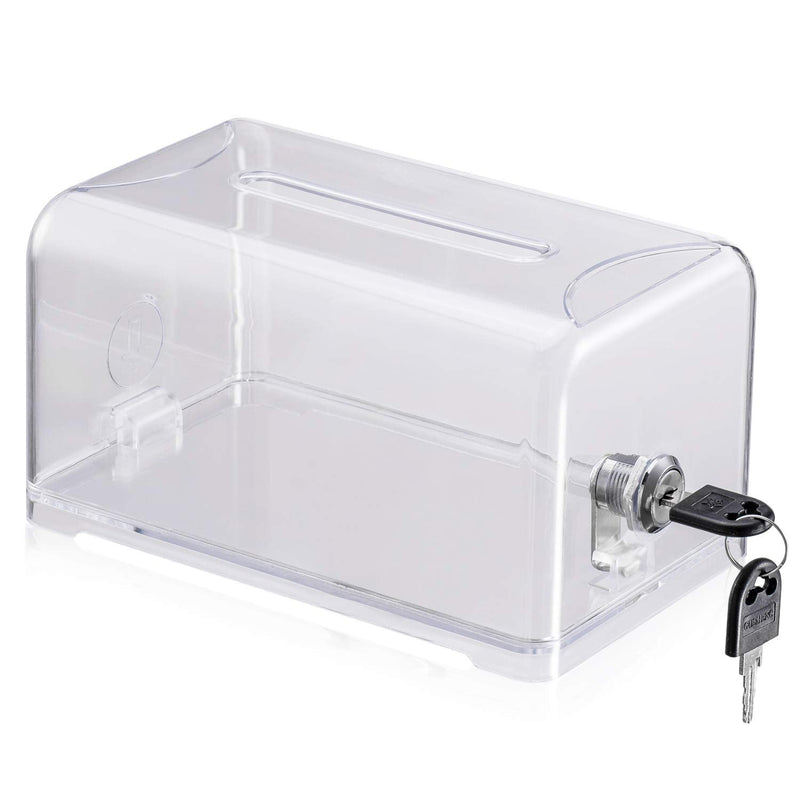 Polmart Clear Suggestion/Business Card/Drawing Box with Lock 1 Box - NewNest Australia