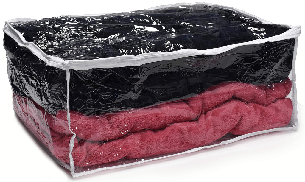 NewNest Australia - Clear Blanket Storage Bag - Durable Vinyl Material to Shield Your Blankets and Clothes from Dust, Dirt and Moisture. Easy Gliding Zipper for Easy Access. 