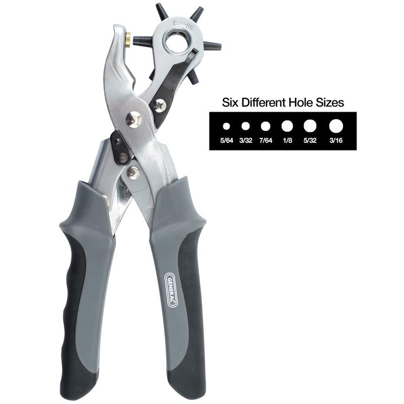 General Tools Revolving Punch Pliers - 6 Multi-Hole Sizes for Leather, Rubber, & Plastic - Hobbies & Crafts Heavy Duty - NewNest Australia