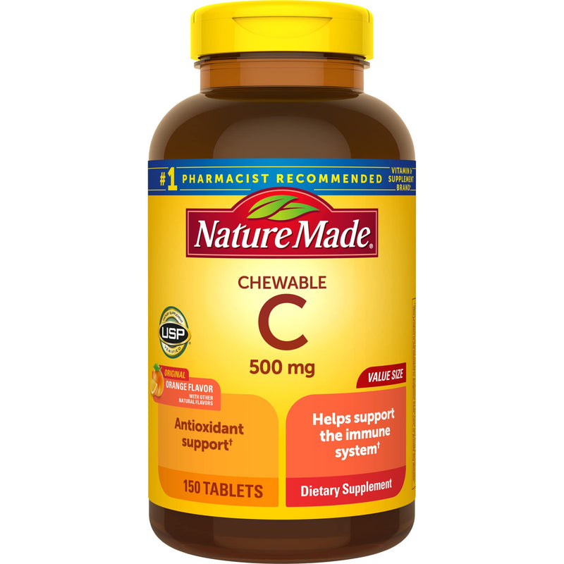 Nature Made Chewable Vitamin C 500 mg Tablets, 150 Count Value Size to Help Support the Immune System - NewNest Australia
