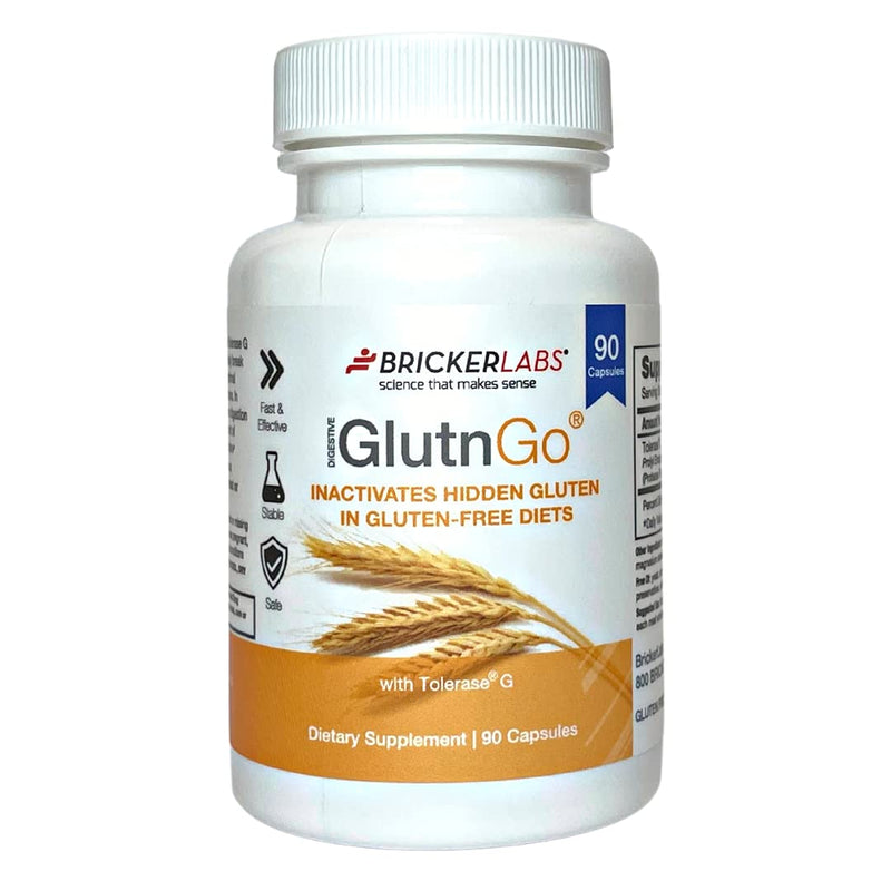 Bricker Labs Glutngo with Tolerase G 100mg, 90ct | Clinically Proven to Help Digest Gluten | Fast, Effective & Safe digestive supplement - NewNest Australia
