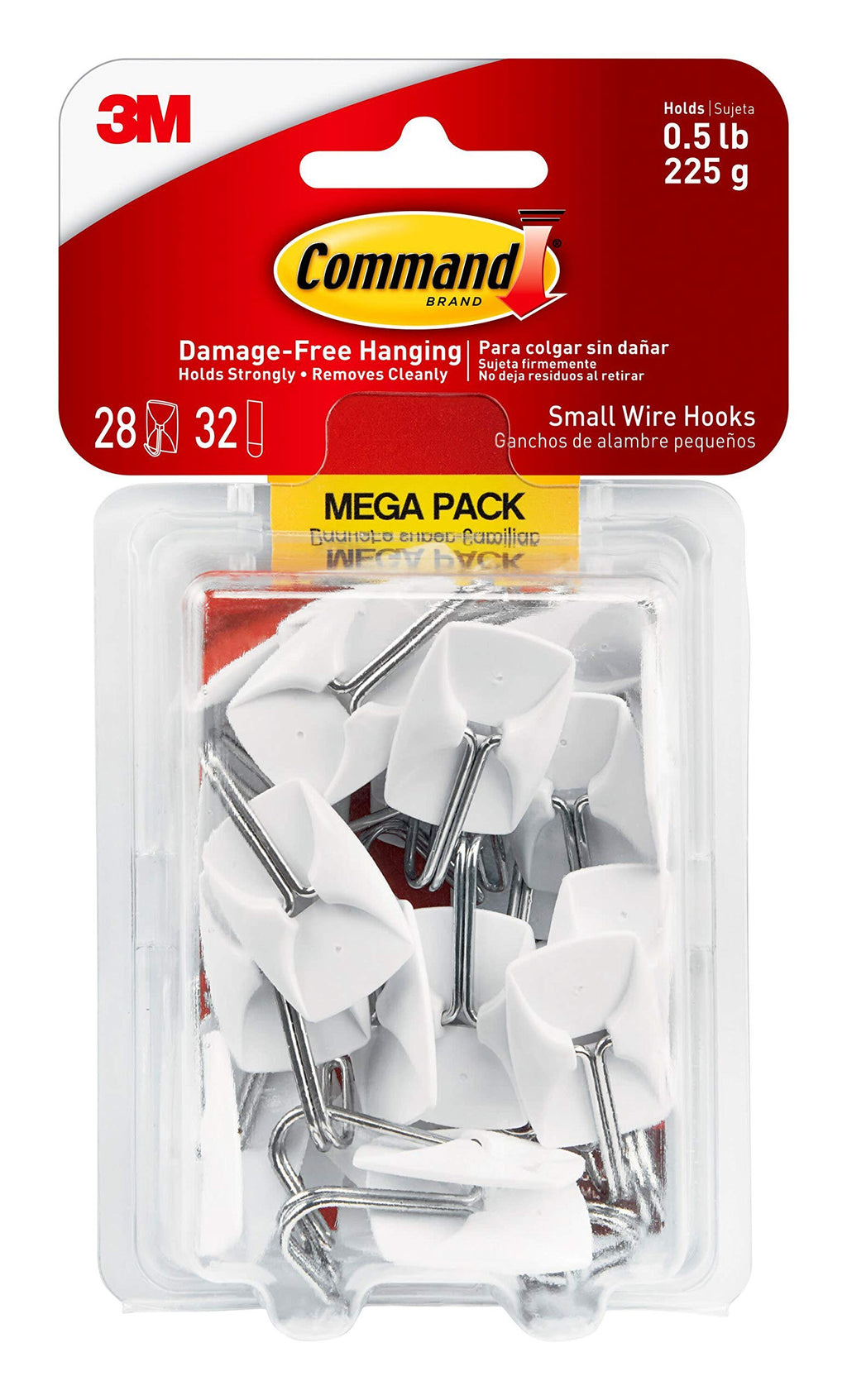 Command Small Wire Hooks Mega Pack, White, 28-Hooks, 32-Strips, Organize Damage-Free 28 Hooks - NewNest Australia