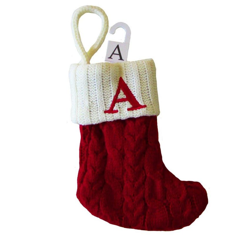 NewNest Australia - St. Nicholas Square Mini Cable Knit Stocking-Letter A, Mini 7" 