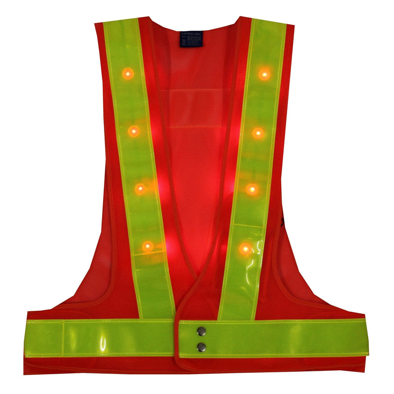 YOA 16 LED Light up Cycling Traffic Outdoor Night Safety Warning Vest (Led Safety Vest Orange) - NewNest Australia