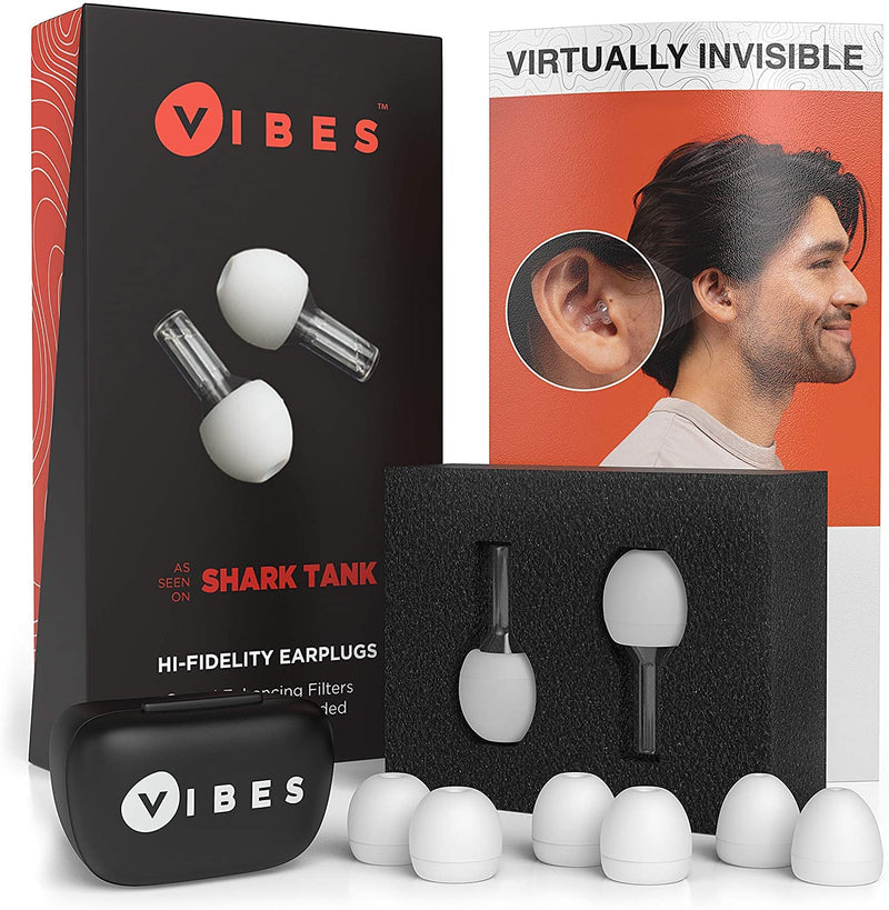 Vibes High-Fidelity Earplugs - Invisible Ear Plugs for Concerts, Musicians, Motorcycles, Airplanes, Raves, Work Noise Reduction, Hearing Protection - Fits Small Medium Large - As Seen On Shark Tank - NewNest Australia