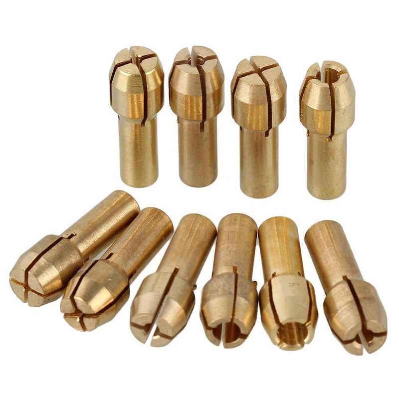 CNBTR 0.5-3.2mm Brass Collet for Rotary Tools Electric Grinding Drill Collect Chuck Holder Pack of 10 (4.3mm Shank Dia) - NewNest Australia