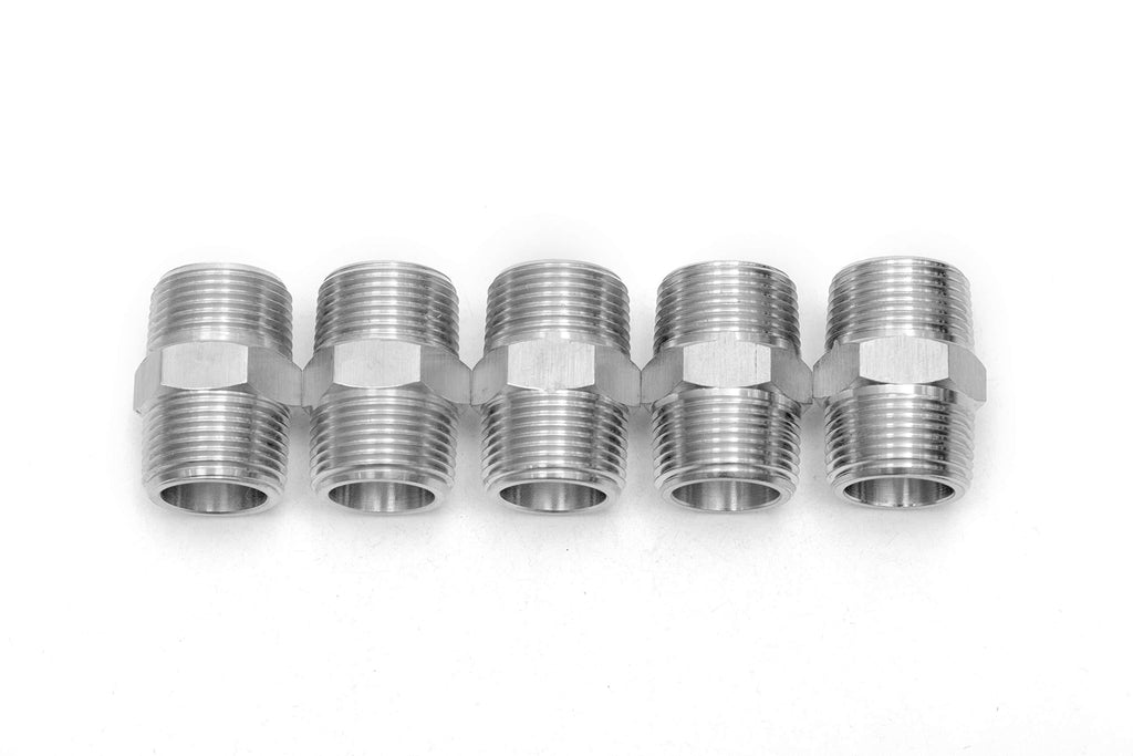 LTWFITTING Bar Production Stainless Steel 316 Pipe Hex Nipple Fitting 3/4" x 3/4" Male NPT Water Boat (Pack of 5) - NewNest Australia
