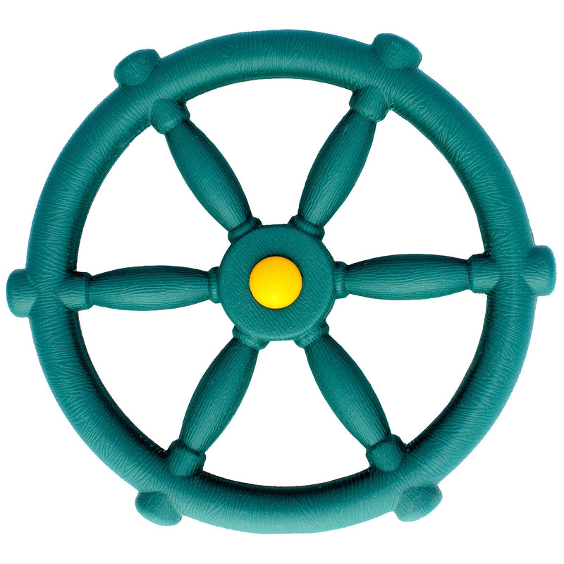 Jungle Gym Kingdom Playground Accessories - Pirate Ship Wheel for Kids Outdoor Playhouse, Treehouse, Backyard Playset Or Swingset - Wooden Attachments Parts (Green) Green Wheel - NewNest Australia