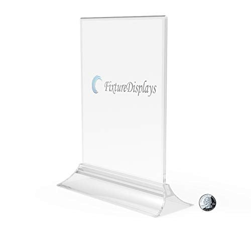 FixtureDisplays® 8.5 x 11 Sign Holder for Tabletops, Top Insert, Double-Sided - Clear 19026 19026 - NewNest Australia