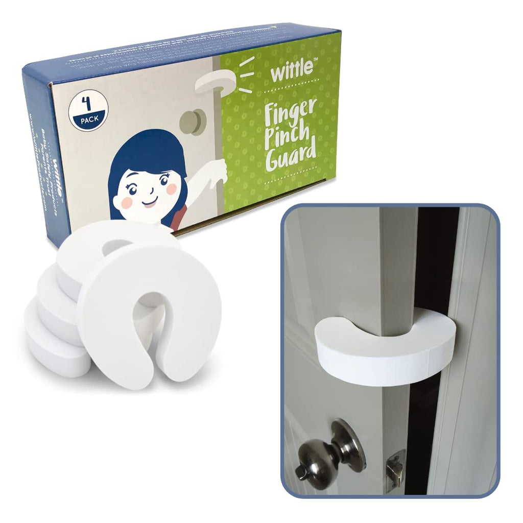 Wittle Door Pinch Guard - 4pk. Baby Proofing Doors Made Easy with Soft Yet Durable Foam Door Stopper. Prevents Finger Pinch Injuries, Slamming Doors, and Child or Pet from Getting Locked in Room 4 Pack - NewNest Australia