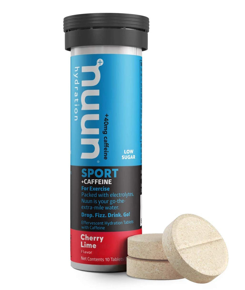 Nuun Sport + Caffeine: Electrolyte Drink Tablets, Cherry Limeade, 1 Tube (10 Servings), 10 Count (Pack of 1) 10 Count (Pack of 1) - NewNest Australia