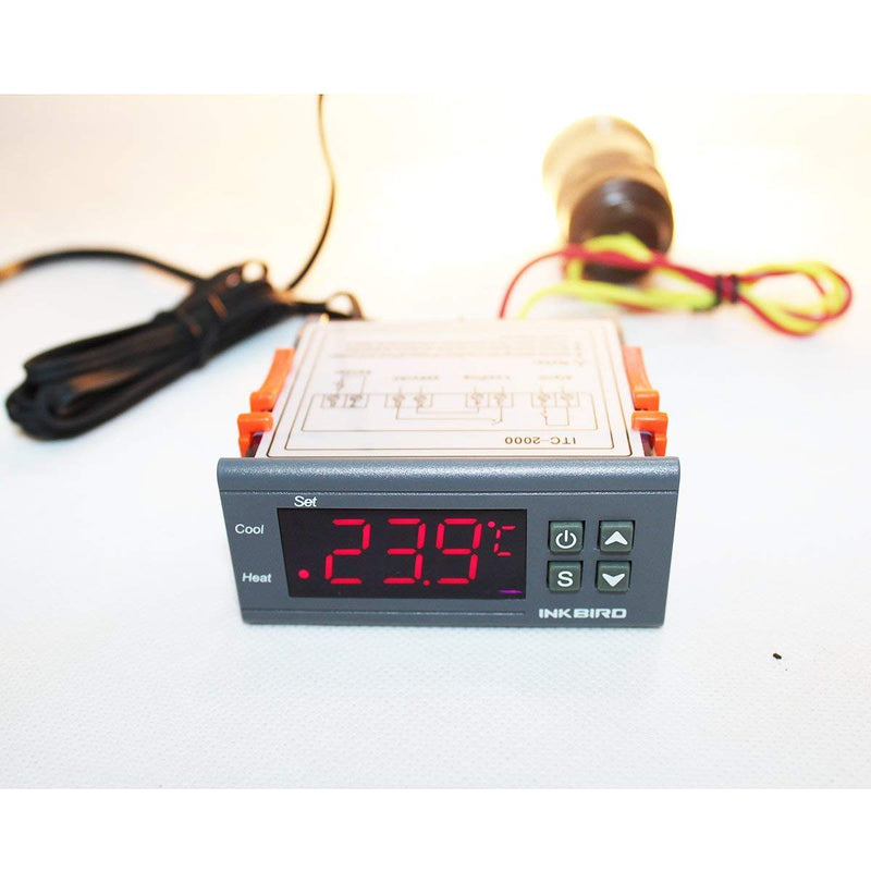 Inkbird Dual Stage DV 12V Digital Temperature Controller Fahrenheit Thermostat Heating and Cooling for Homebrewing Brew Fermenter Fridge Incubator Greenhouse - NewNest Australia