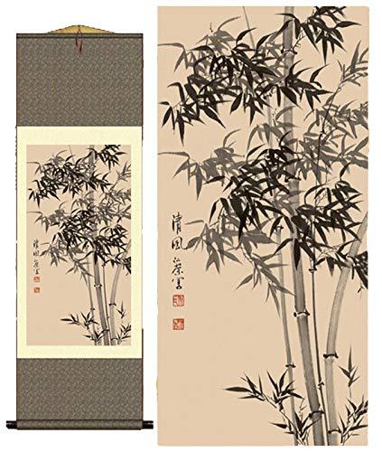 NewNest Australia - Grace Art Asian Wall Scroll, Bamboo 36" x 12" 