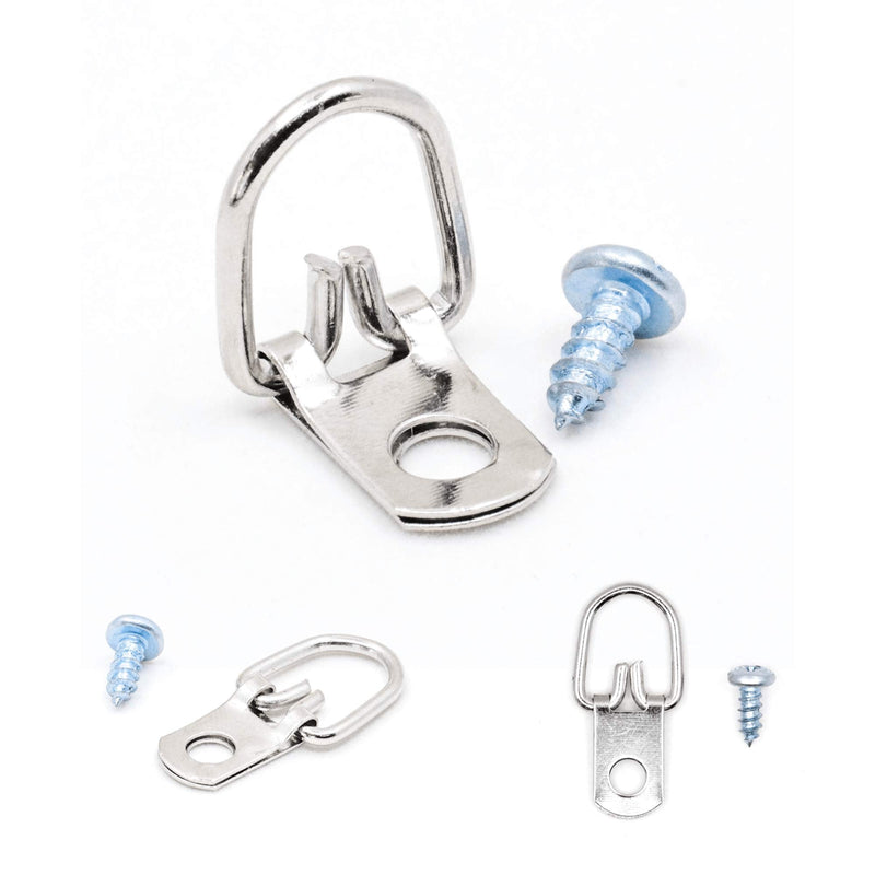 D Ring Picture Hangers with Screws - 100 Pack - Bulk D Rings - Pro Quality d-Rings - Picture Hang Solutions - NewNest Australia