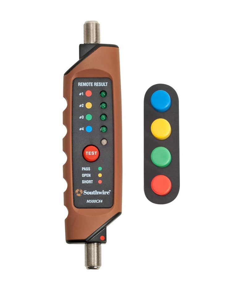 Southwire M500CX4 Coax Continuity Tester/Mapper, Durable Design, Auto Power-Off, Double-Molded Housing, Easy-to-Understand LED Display, Includes 4 Color-Coded ID Remotes - NewNest Australia