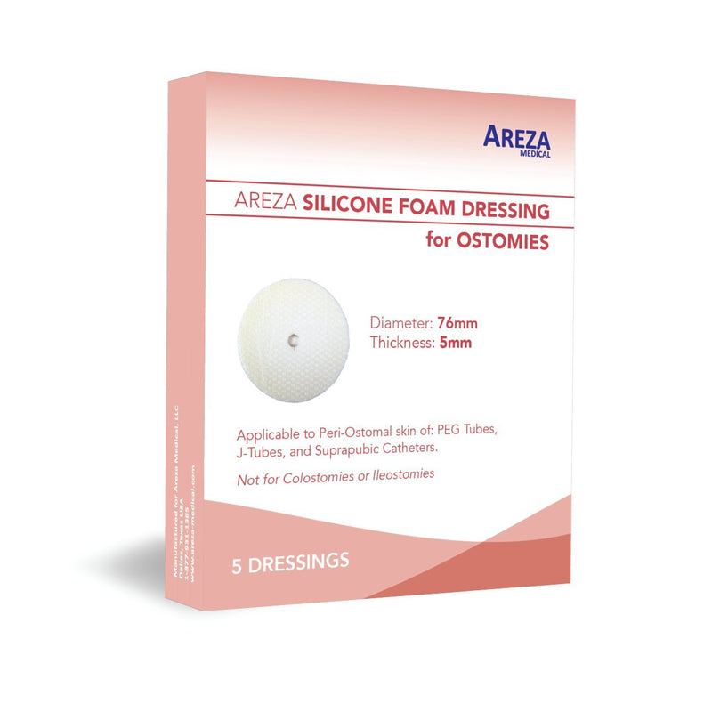 Ostomy Site Dressing: Silicone Foam (Round) May Help Secure Ostomy Tubes, Absorb Leakage, and Reduce Irritation Around Ostomies; 5 Per Box - NewNest Australia