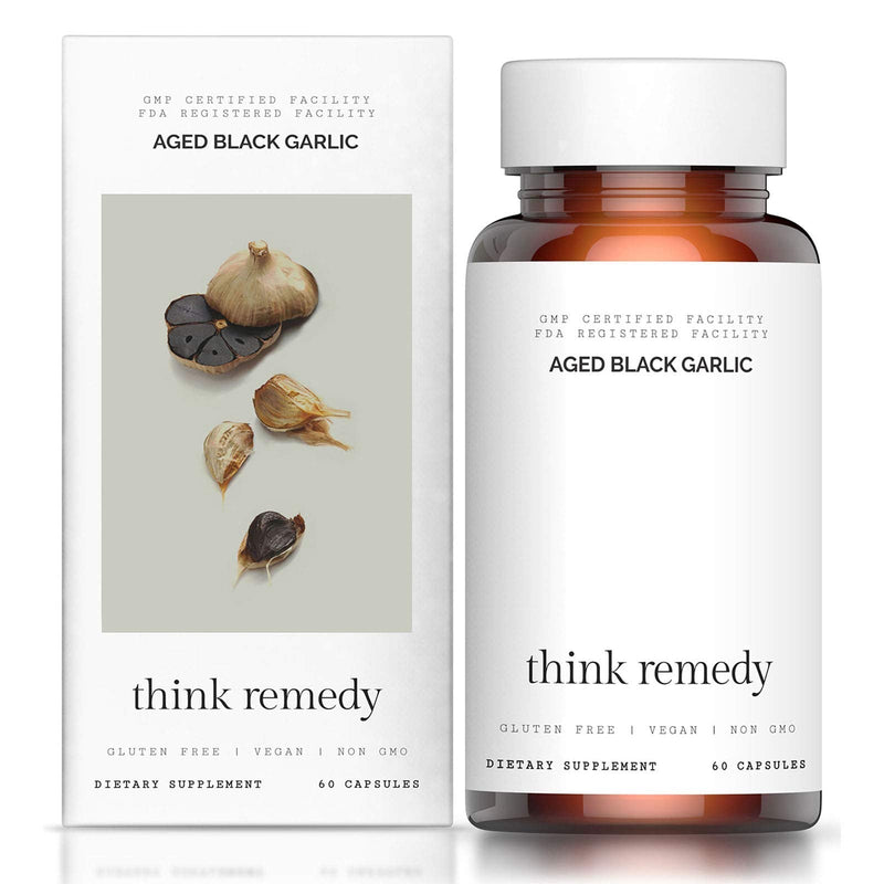 Aged Black Garlic Capsules - Garlic Pills for Cholesterol Support - Less Odor - Potent Antioxidant - 60 Capsules - Allium Sativum Supplement - More Effective Than Allicin - NewNest Australia