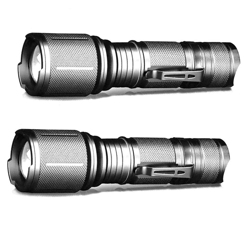 2 Pack Tactical Flashlight,Ultra Bright 3000 Lumens XML T6 Zoomable 5 Light Modes LED Flashlights for Camping Hiking Emergency, Hurricane, Power Outage, - NewNest Australia