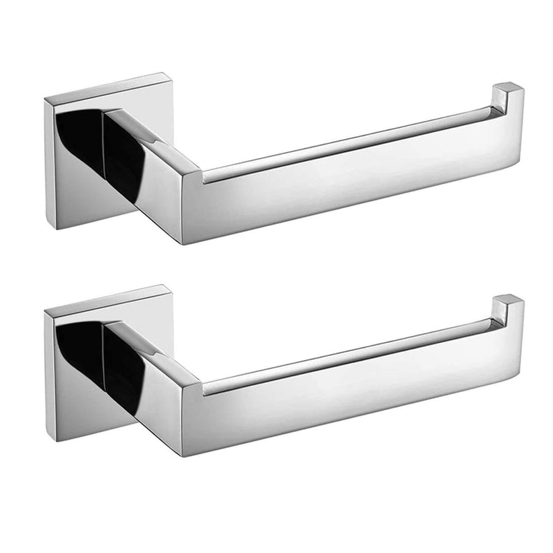 ThinkTop 2pcs Luxury SUS304 Stainless Steel Chrome Finished Toilet Paper Holder Roll Hanger Square Wall Mounted Mirror Polished Bathroom Accessories Silver 2 - NewNest Australia