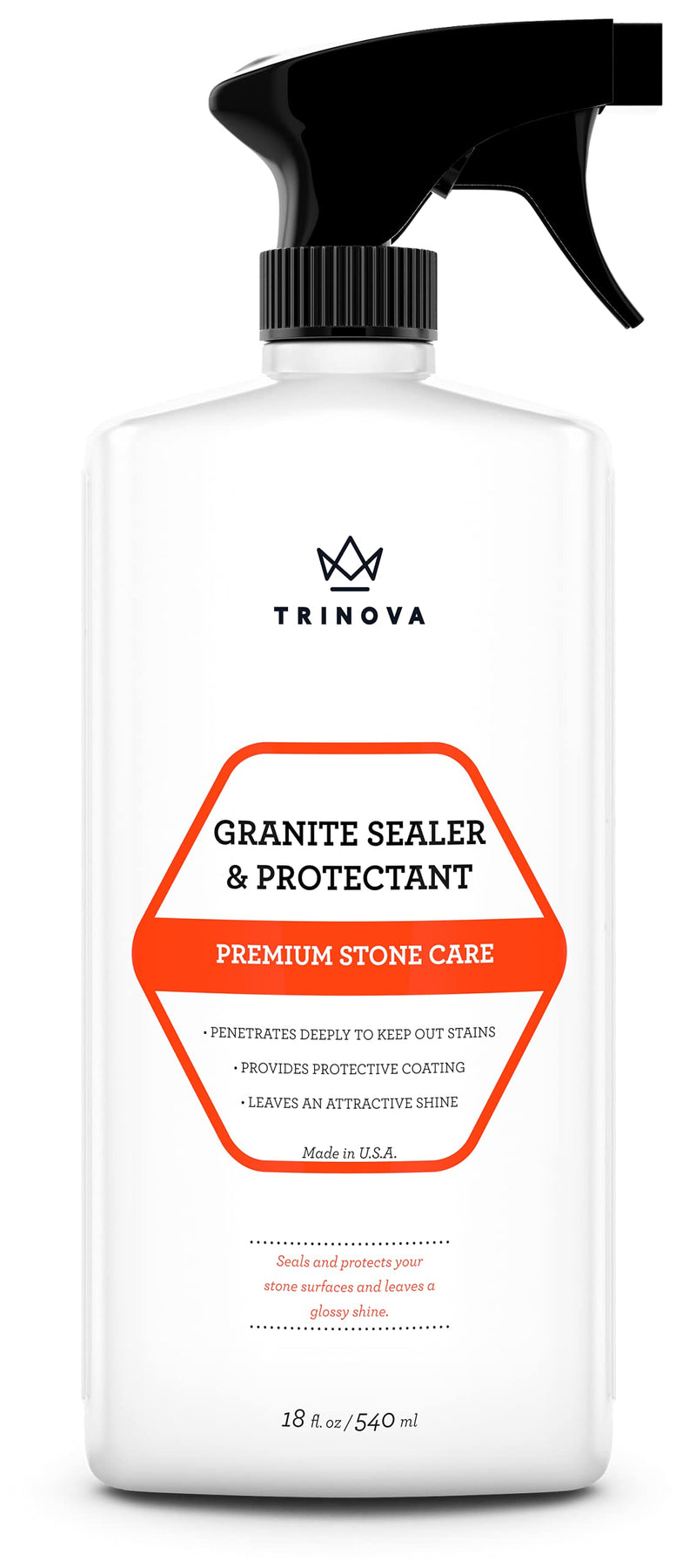 Granite Sealer & Protector – Best Stone Polish, Protectant & Care Product – Easy Maintenance for Clean Countertop Surface, Marble, Tile – No Streaks, Stains, Haze, or Spots - 18 OZ - TriNova 18.26 Fl Oz (Pack of 1) - NewNest Australia