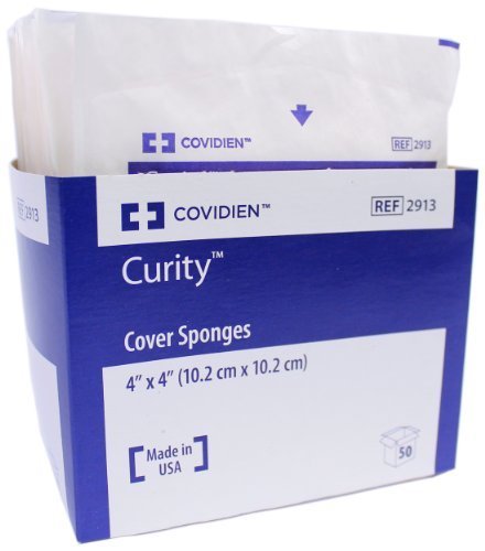 Curity 2913 Sterile Gauze Cover Sponges 4" x 4" - Tray of 50 by Kendall - NewNest Australia