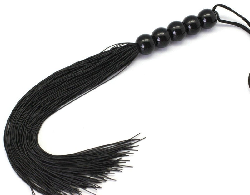 Rubber Sex Flogger Whip - SMspade Beginners Super Soft 15 Inch Flogger Whip for Sex Adult (Black) Black - NewNest Australia