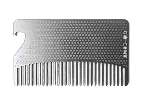 NewNest Australia - Go-Comb - Wallet Comb + Bottle Opener - Sleek, Durable Stainless Steel Hair and Beard Comb 