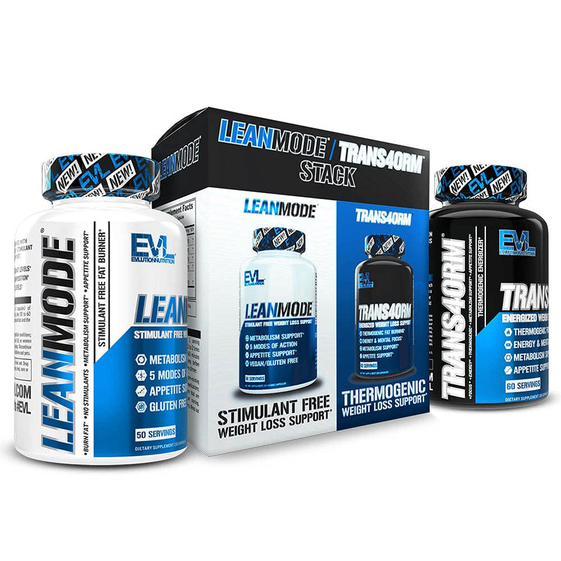 Evlution Nutrition Trans4ormation Mode Stack Trans4orm (60 Serving), Lean Mode (50 Serving) Weight Loss Diet Kit, Diet Pills for Men and Women - NewNest Australia
