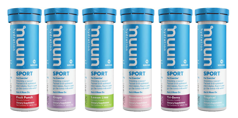 Nuun Sport: Electrolyte Drink Tablets, Variety Pack, (60 Servings), 10 Count (Pack of 6) - NewNest Australia