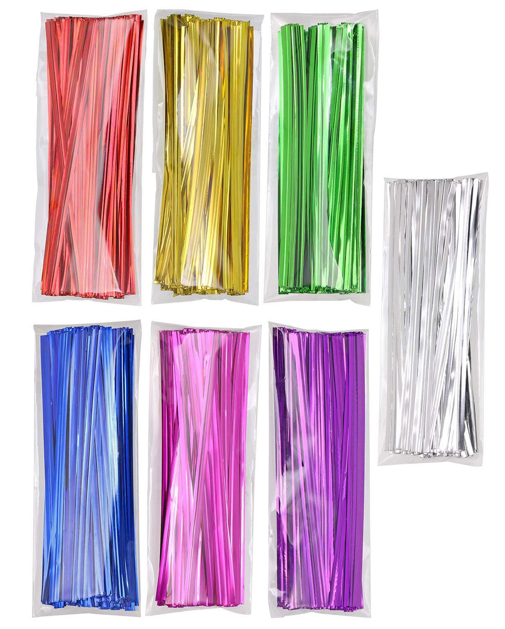 Mini Skater 700pcs 4" Metallic Twist Ties - Colored (7 Colors) 7 Colors - NewNest Australia