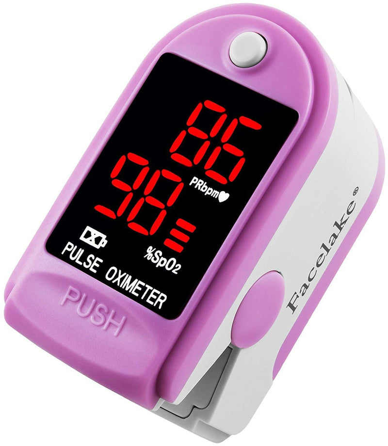 Facelake ® FL400P Pulse Oximeter with Carrying Case, Batteries, Neck/Wrist Cord - Pink - NewNest Australia