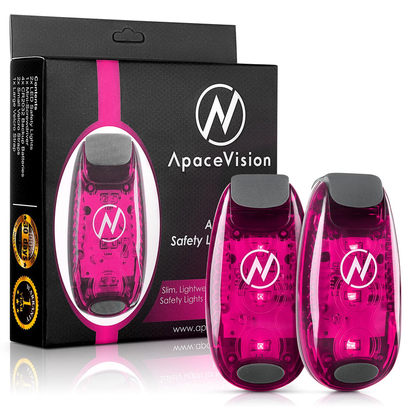 LED Safety Light (2 Pack) + Free Bonuses | Clip On Strobe/Running Lights for Runners, Dogs, Bike, Walking | The Best High Visibility Accessories for Your Reflective Gear, Bicycle etc Pink - NewNest Australia