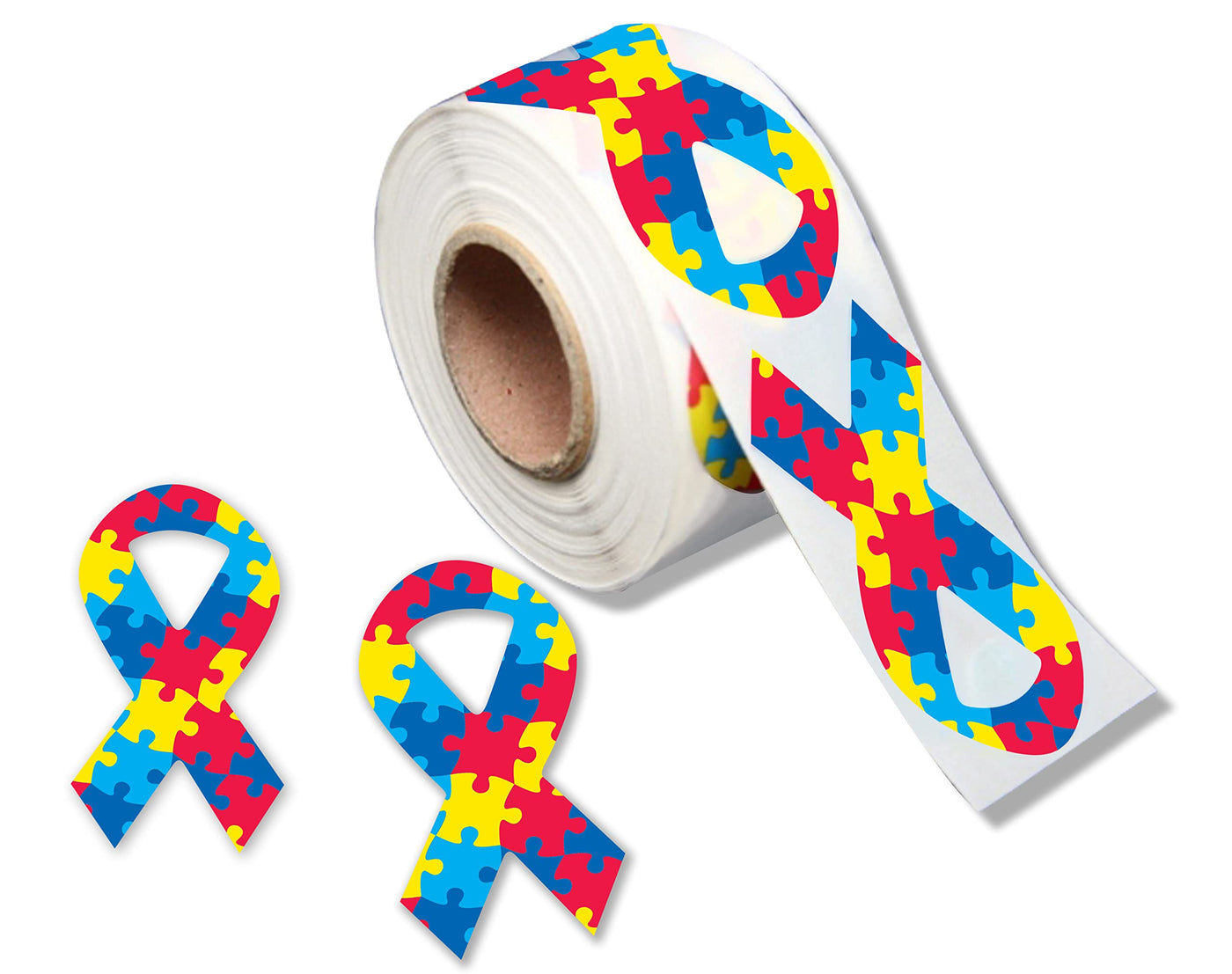 Autism Cancer Sticker Fundraising For A Cause | Large Autism Ribbon Stickers - Roll of Autis ...