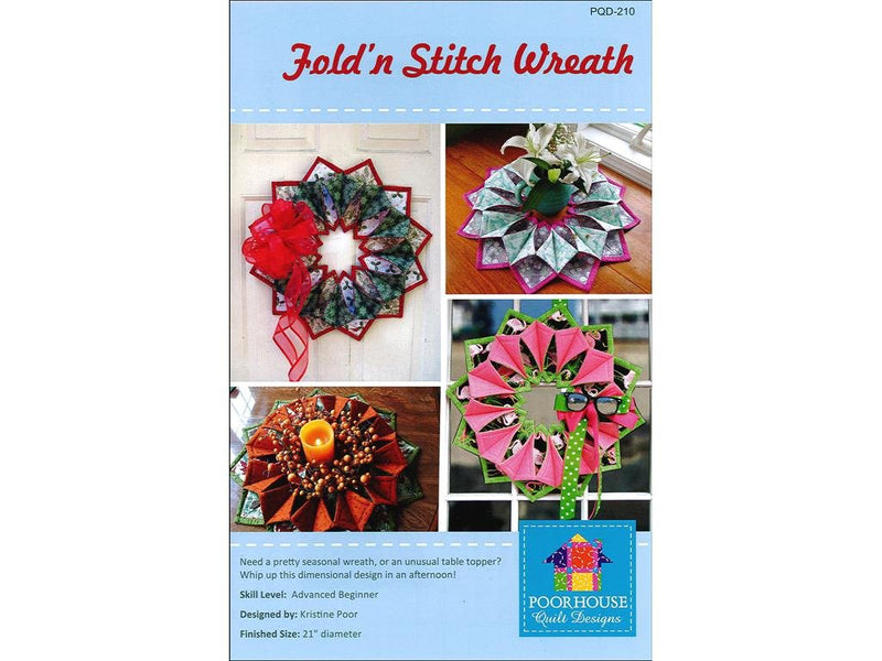Poorhouse Quilt Designs Fold'n Stitch Wreath Ptrn - NewNest Australia