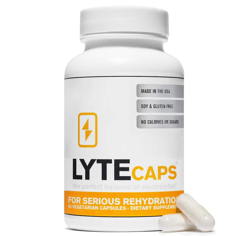 LyteCaps Electrolyte Tablets - 60 Vegetarian Capsules - for Serious Rehydration and Cramps, Dehydration - Magnesium, Potassium, Sodium and Zinc - Free of Gluten, Dairy and Nuts 60 Count (Pack of 1) - NewNest Australia