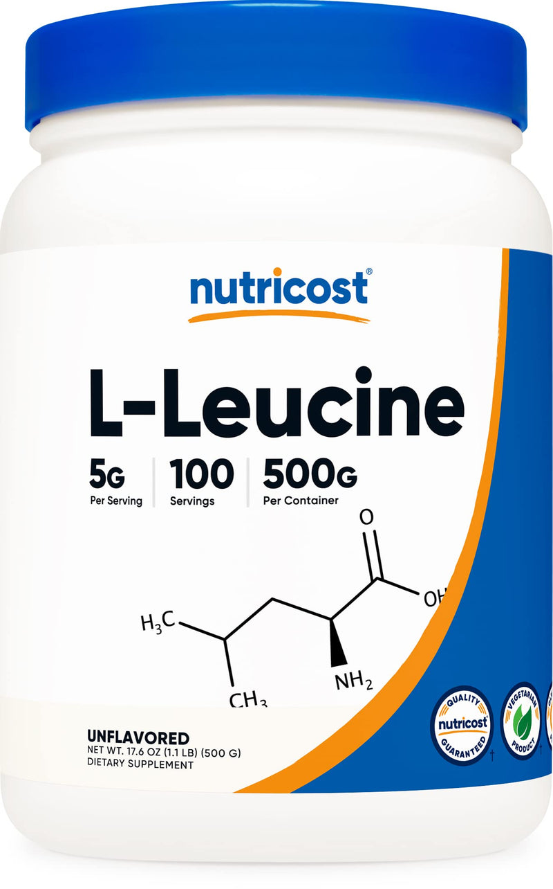 Nutricost Pure L-Leucine Powder 500 Grams 1.1 Pound (Pack of 1) - NewNest Australia