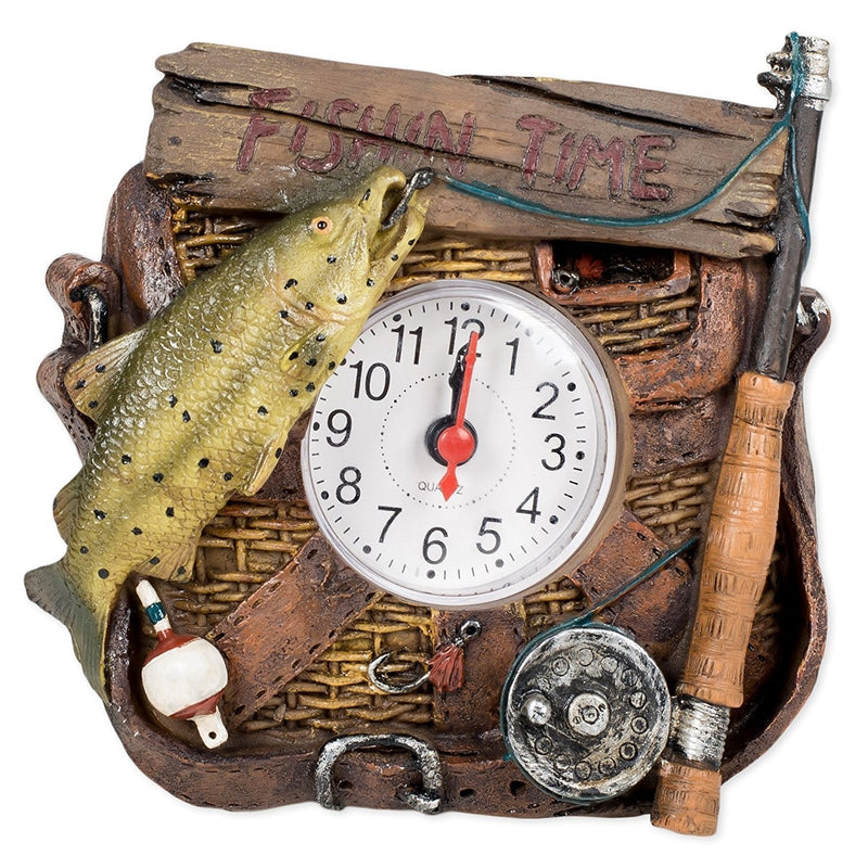 NewNest Australia - Slifka Sales Co. Fishin Time Resin Decorative Tabletop Clock 