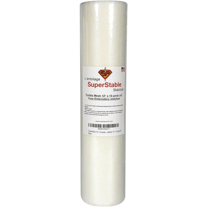 Fusible Iron on No Show Mesh Stabilizer Lightweight 1.5 oz 12 inch x 10 Yard Roll. SuperStable Fuse Embroidery Backing 12" x 10 yards roll - NewNest Australia