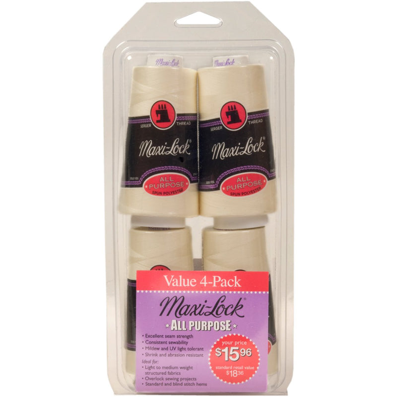American & Efird 523 Maxi-Lock All Purpose Value (4 Pack), Eggshell - NewNest Australia