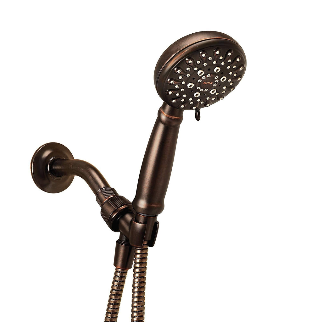 Moen 23046BRB Banbury 5-Spray Hand Shower with Hose and Bracket, 4-Inch Diameter, Mediterranean Bronze 4 Inch - NewNest Australia