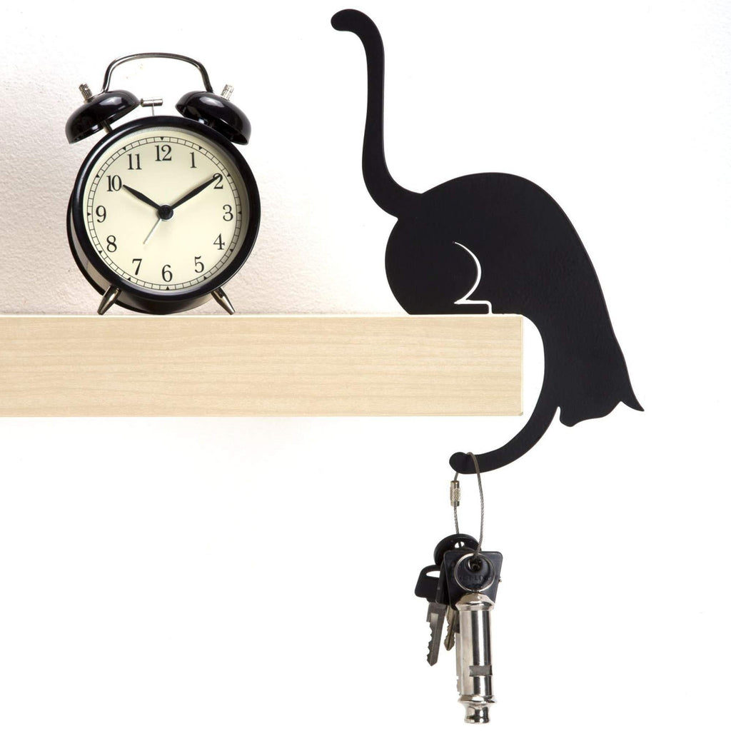 NewNest Australia - Artori Design Black Metal Cat Hanger | Decorative Cat Rack | Towel Hook | Gift for Cat Lovers | Coat Rack 