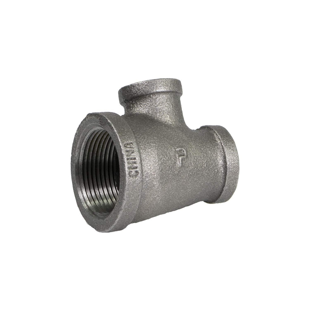 Supply Giant CNSU360I Black Malleable Three Size Reducing Tee with Female Threaded Fitting 1-1/4 in. x 3/4 in. x 1/2 in. - NewNest Australia