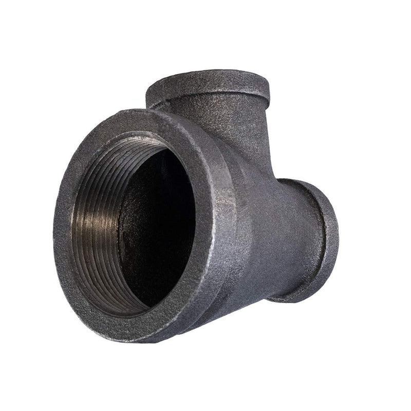 Supply Giant CNSU400J Black Malleable Three Size Reducing Tee with Female Threaded Fitting 2 in. x 1 in. x 1 in. - NewNest Australia