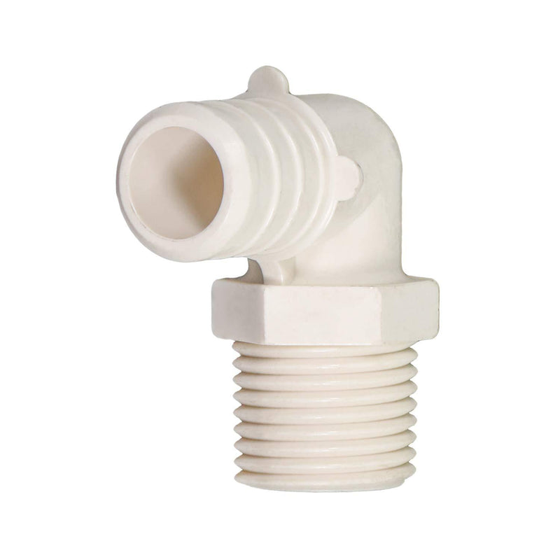 Supply Giant QQNM1238 Lead Free White Poly Alloy Elbow with Pex to Male Threaded Fittings, 1/2 x 3/8 - NewNest Australia