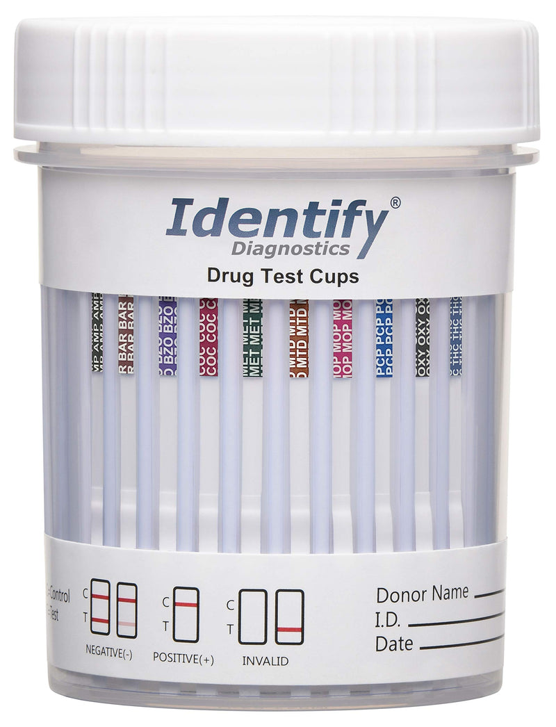 5 Pack Identify Diagnostics 10 Panel Drug Test Cup - Testing Instantly for 10 Different Drugs THC, COC, OXY, MOP, AMP, BAR, BZO, MET, MTD, PCP ID-CP10 (5) 5 - NewNest Australia