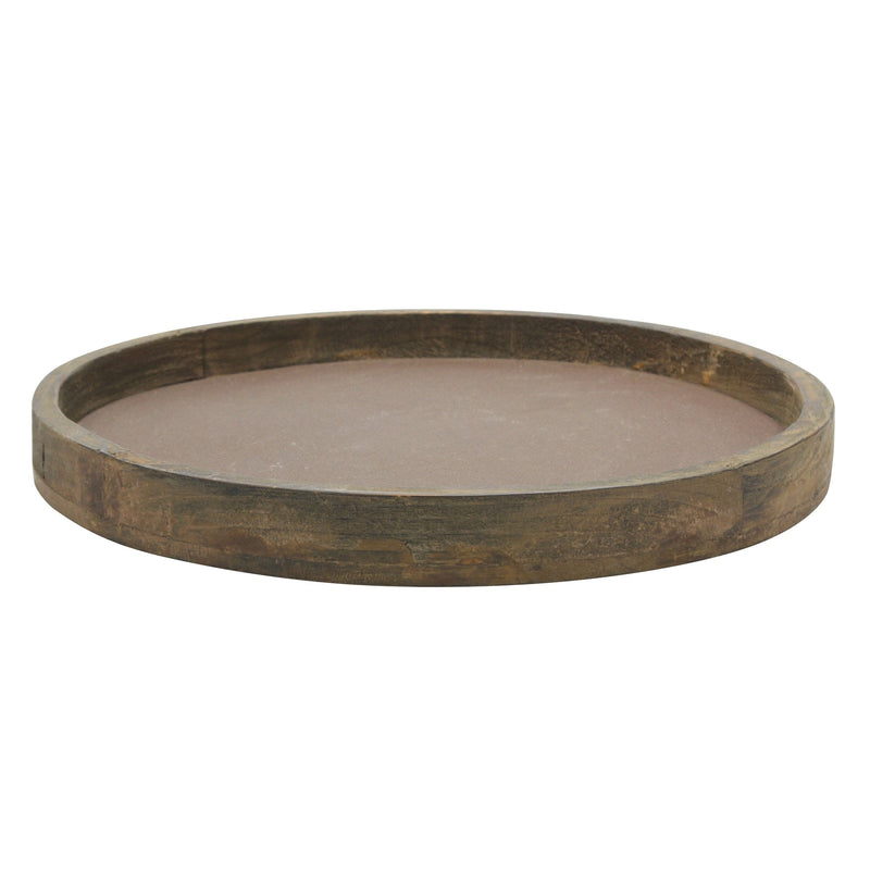 NewNest Australia - Stonebriar Rustic Natural Wood and Metal Candle Holder Tray, Home Decor Accessories for the Coffee Table and Dining Table, Large 