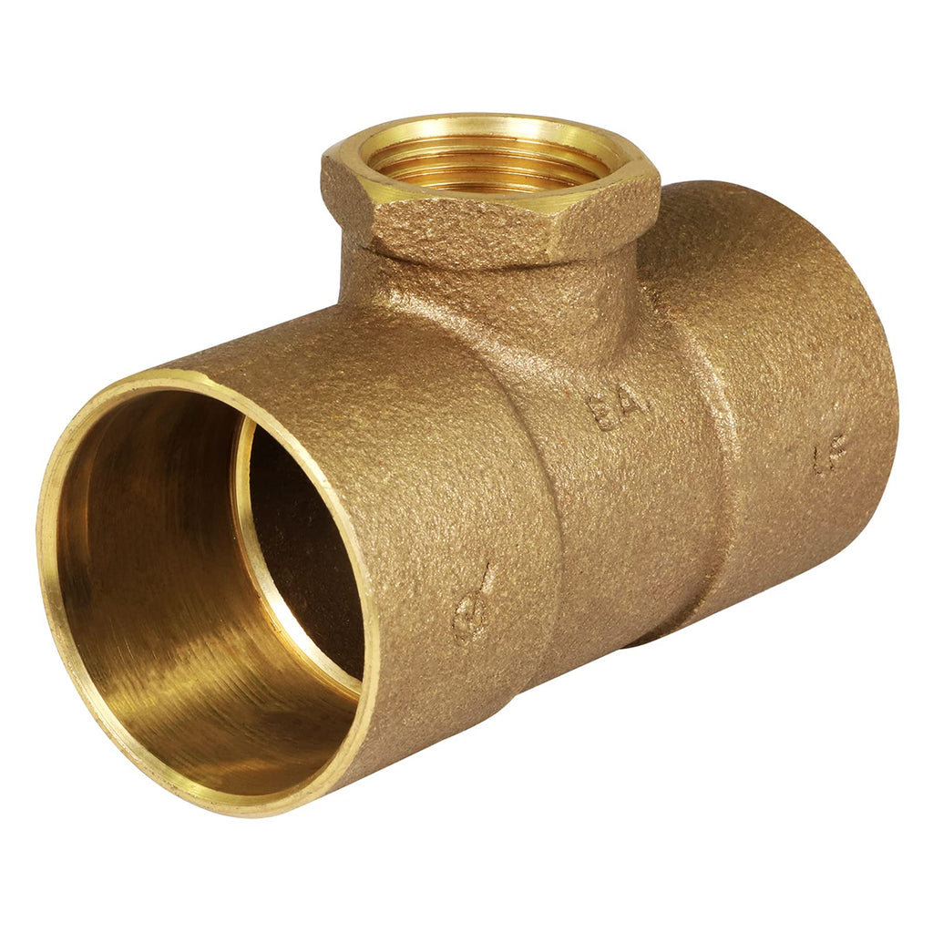 Everflow Supplies CCFT1213-NL C X C X F Lead Free Cast Brass Tee Fitting with Solder Cups and Female Threaded Branch, 1-1/2" x 1-1/2" x 3/4" - NewNest Australia