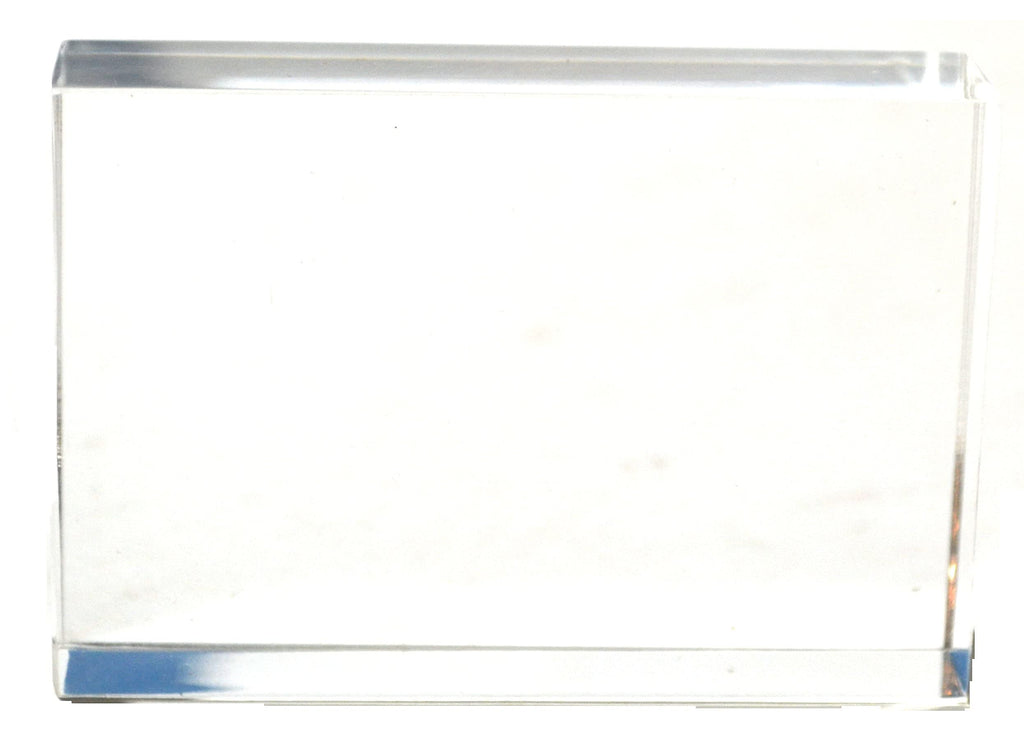 Rectangular Refraction Block, 3" (75mm) x 2" (50mm) x 0.7" (18mm) - Acrylic - Slightly Beveled Edges - Excellent for Physics Experiments & Photography - Eisco Labs - NewNest Australia