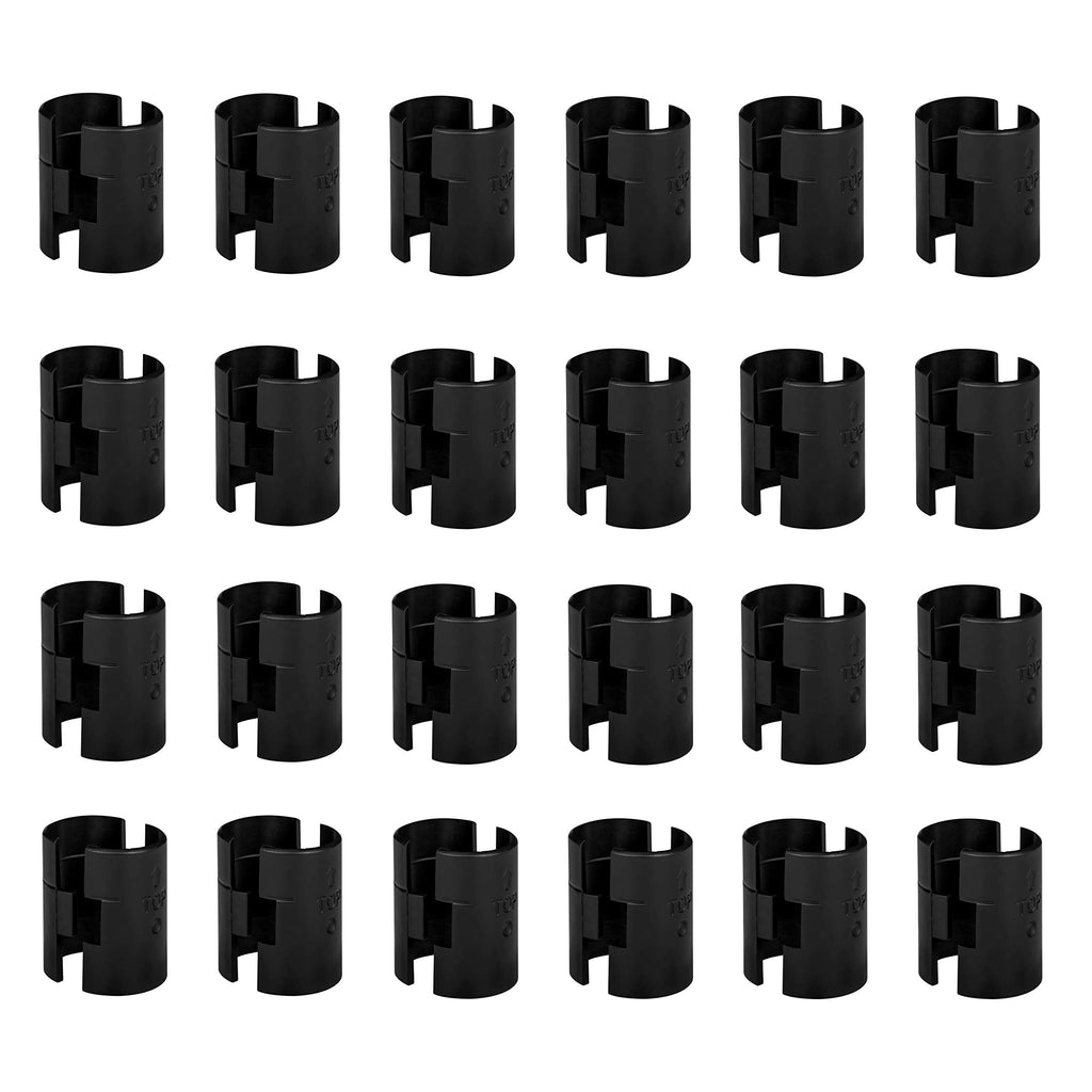 DuraSteel Wire Shelving Shelf Lock Clips / Shelving Sleeves - Fits with Thunder Group, Alera, Honey Can Do, Eagle, Regency, Metro and more - For 1" Post, Plastic, Black, Pack of 24 Pcs - NewNest Australia