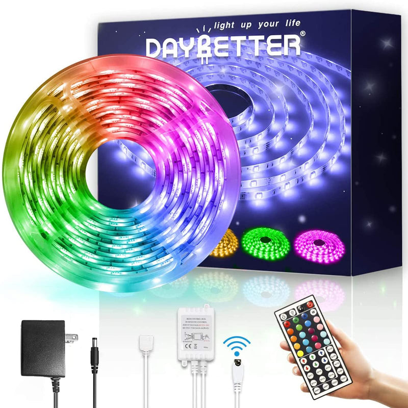 Daybetter Led Strip Lights Kit RGB 16.4ft with Remote Controller for Party Home Decoration Kicthen Bedroom 16.4 ft - NewNest Australia